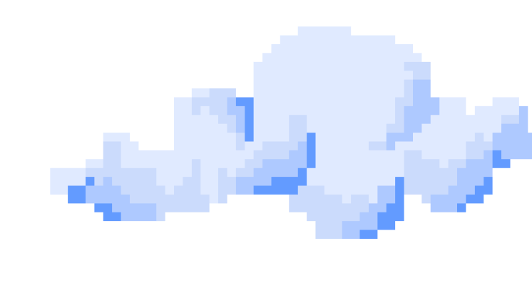 Illustration de nuage en pixel art